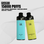 ISK053 15000 Puffs Disposable Vape POD empty Cartridges with adjustable airflow at RDL and MTL